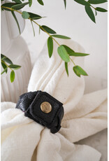 Black Leather Braided Napkin Ring