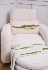 Cotton Knit Baby Blanket with Alligators