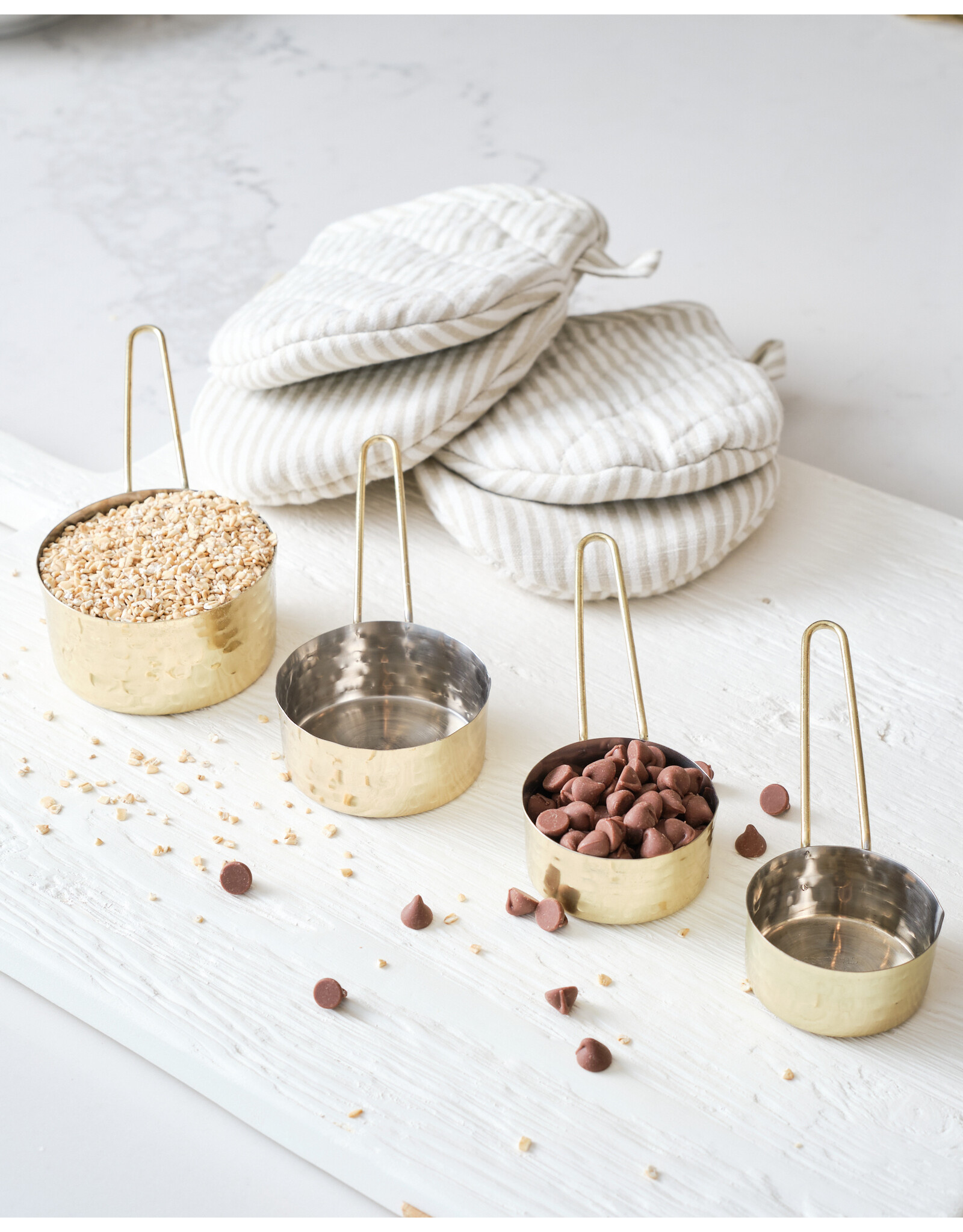 Hammered Gold Stainless Steel Measuring Cups