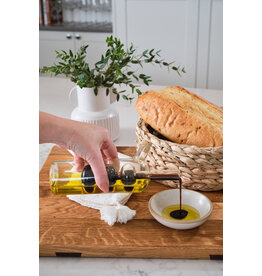 Glass Oil and Vinegar Cruet with Cork Stoppers