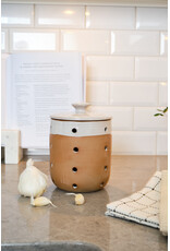 Stoneware Garlic/Onion Keeper, Reactive Glaze