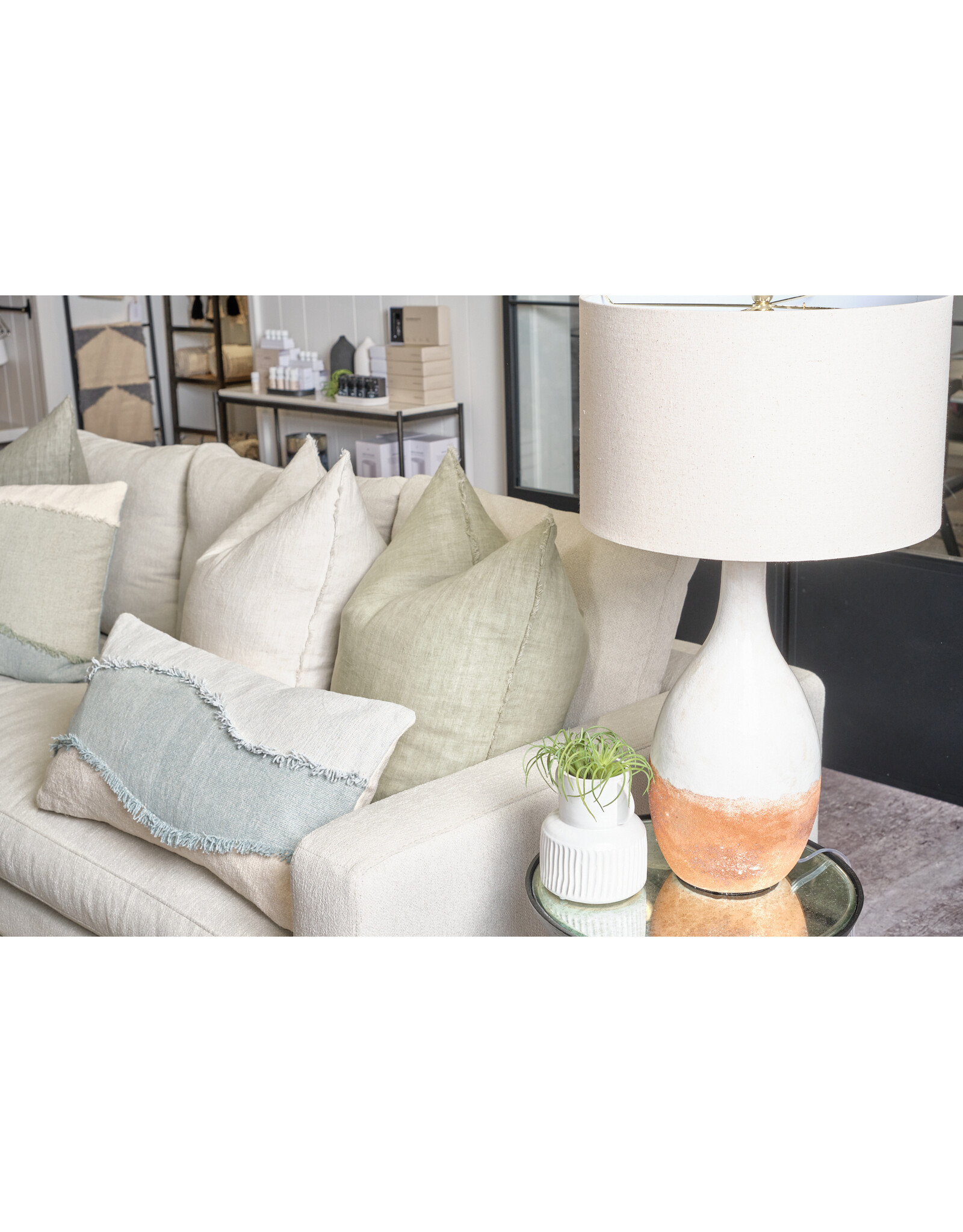 Ceramic Table Lamp with Linen Shade