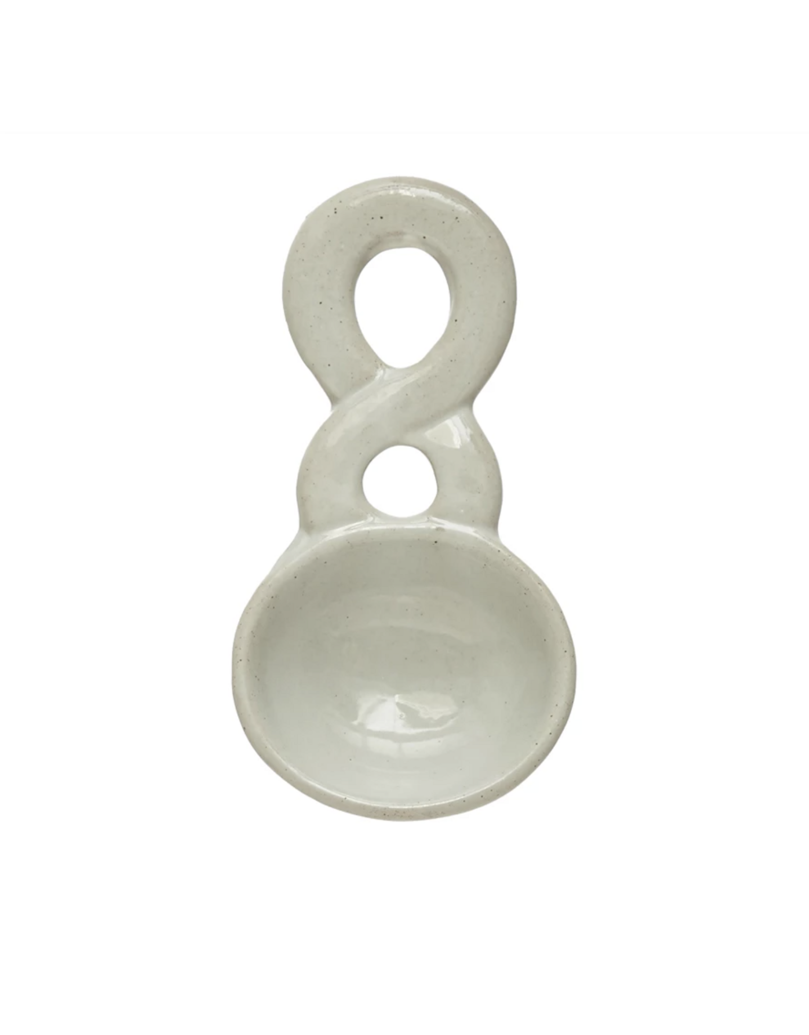 Stoneware Spoon Rest with Twisted Handle