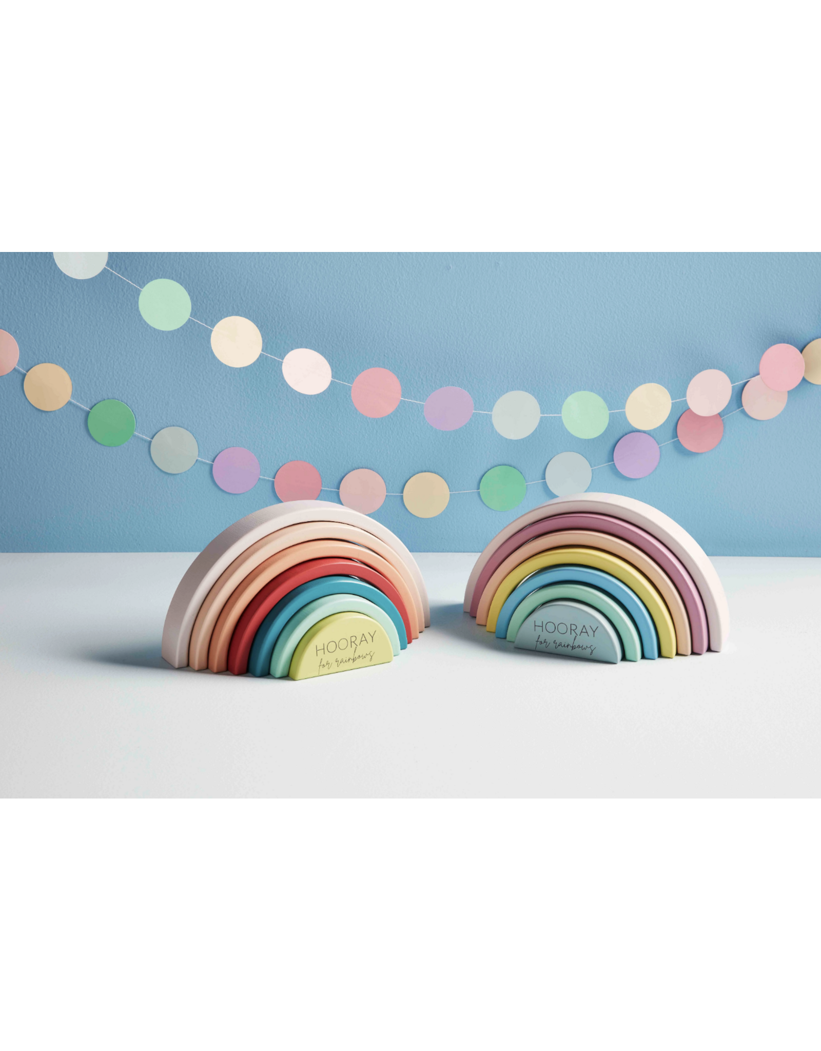 Blue Rainbow Wood Stacking Toy