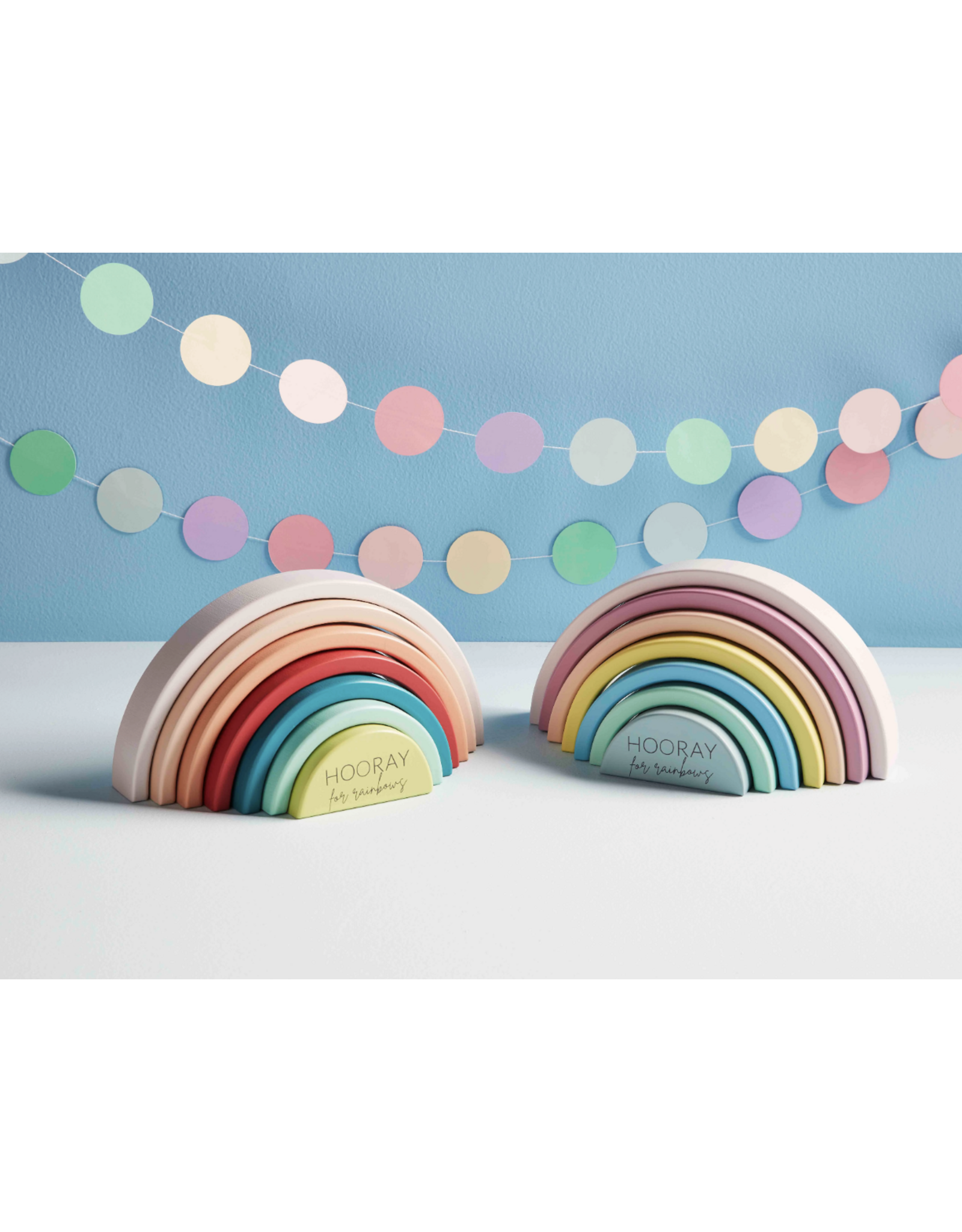 Green Wood Rainbow Stacking Toy