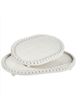 Whitewashed Beaded EdgeTray - Large