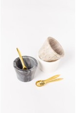 Marble Bowl with Brass Spoon