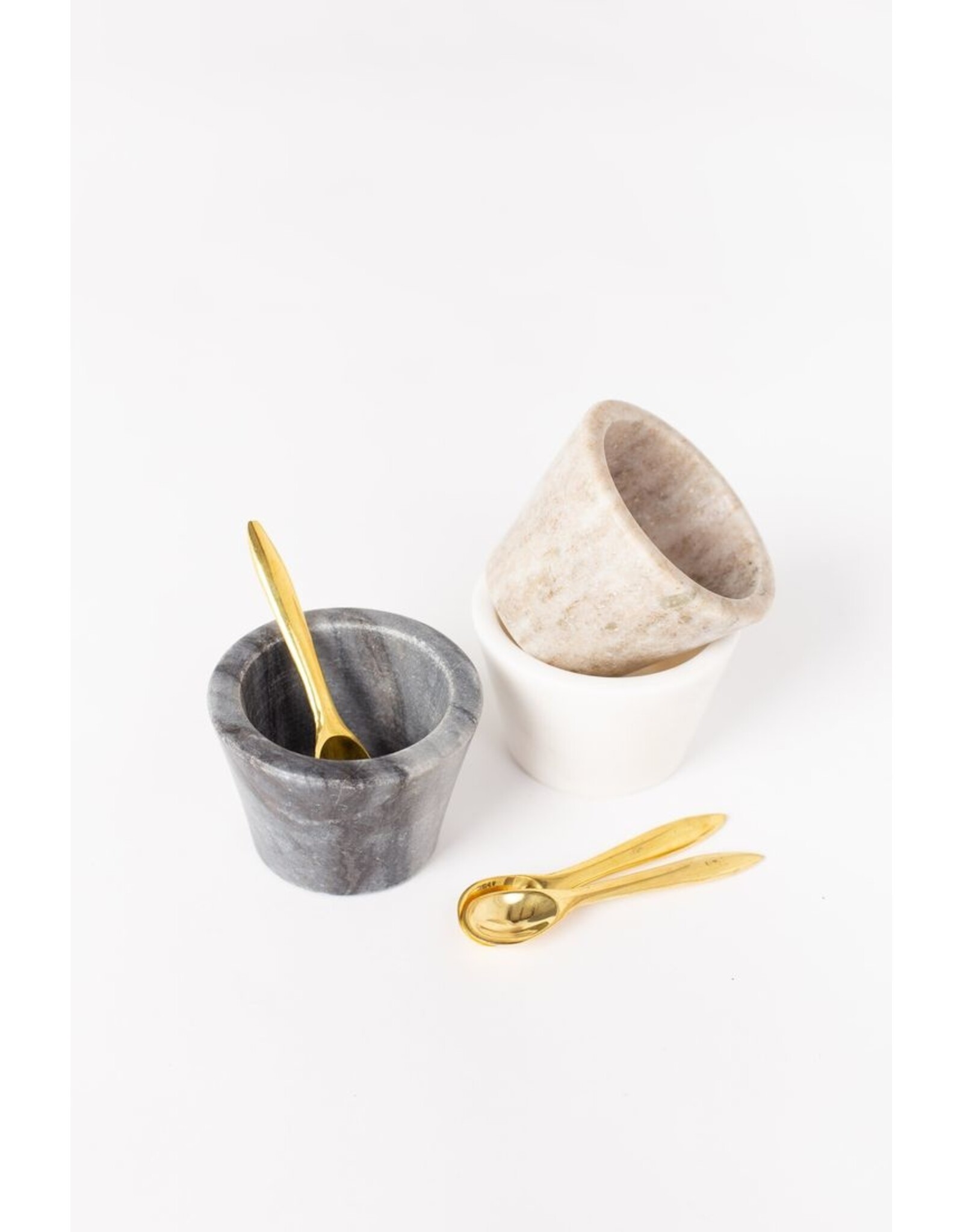 Marble Bowl with Brass Spoon