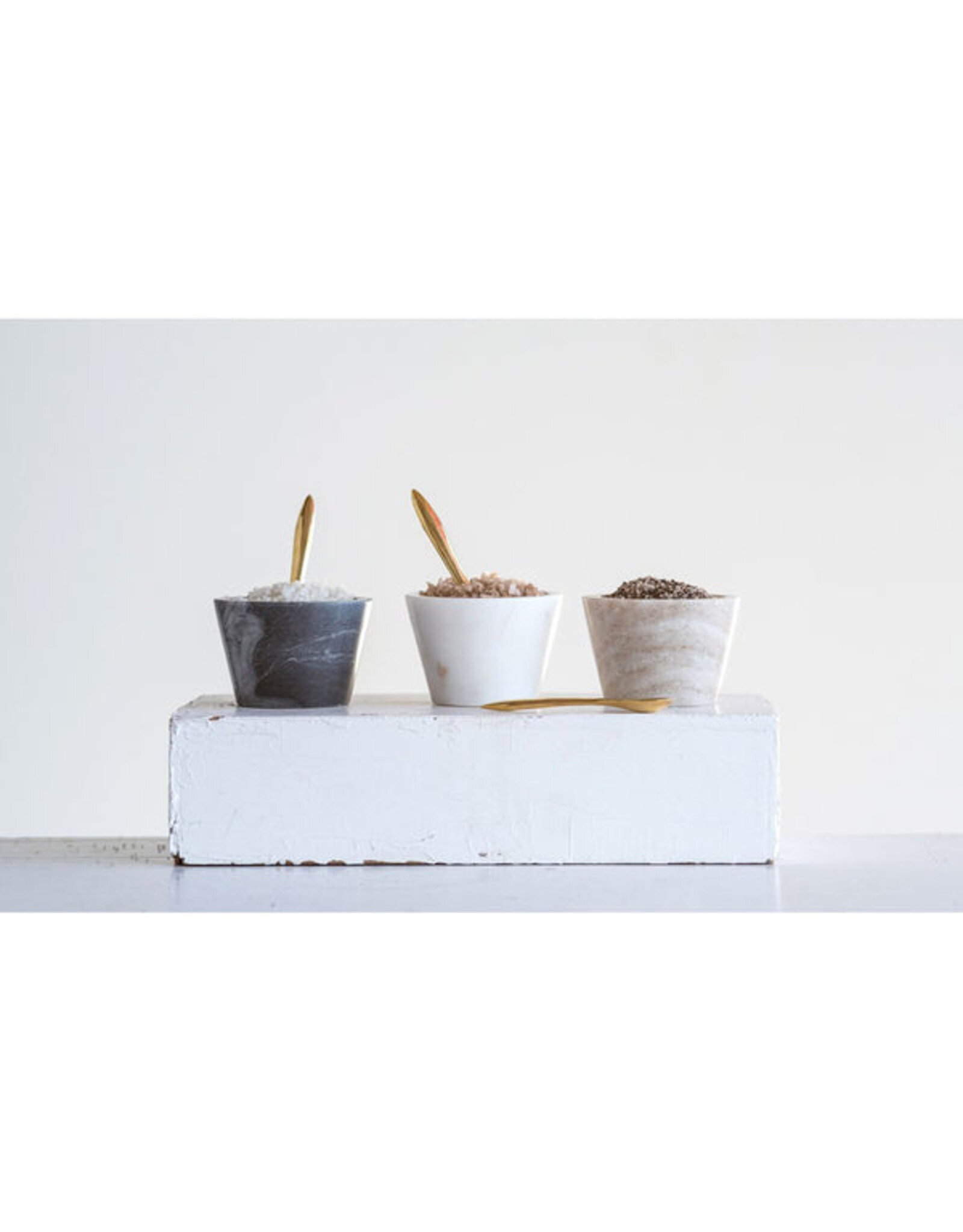 Marble Bowl with Brass Spoon