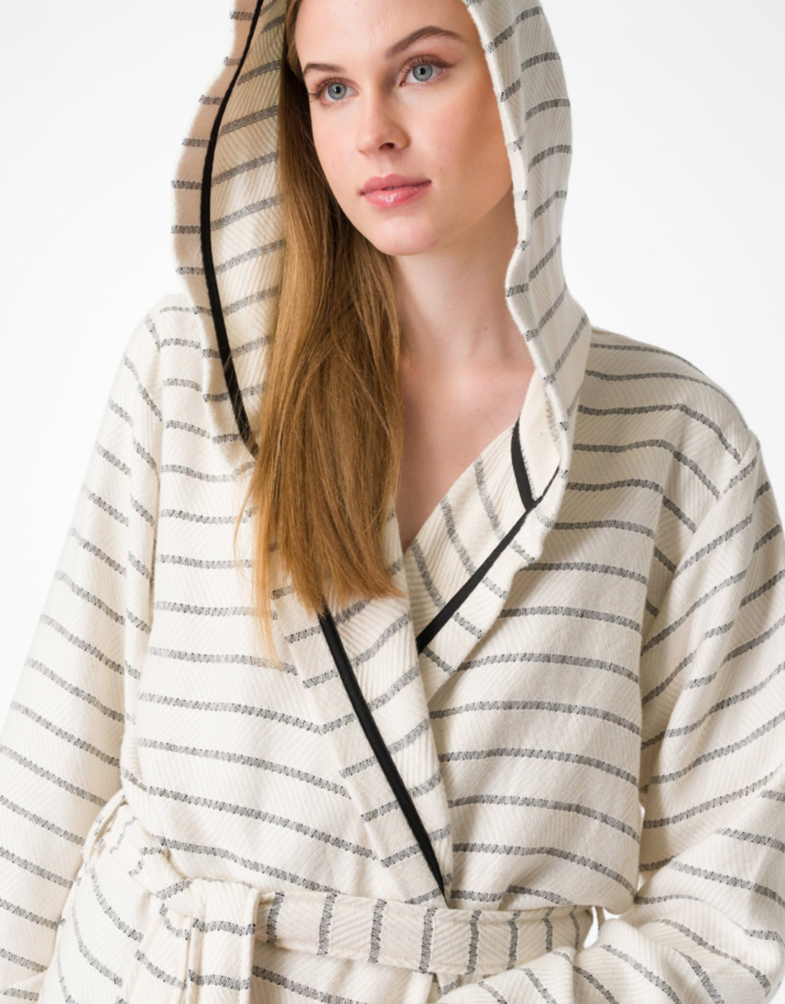 Cloud Soft Turkish Towel Robe - Ivory- L/XL