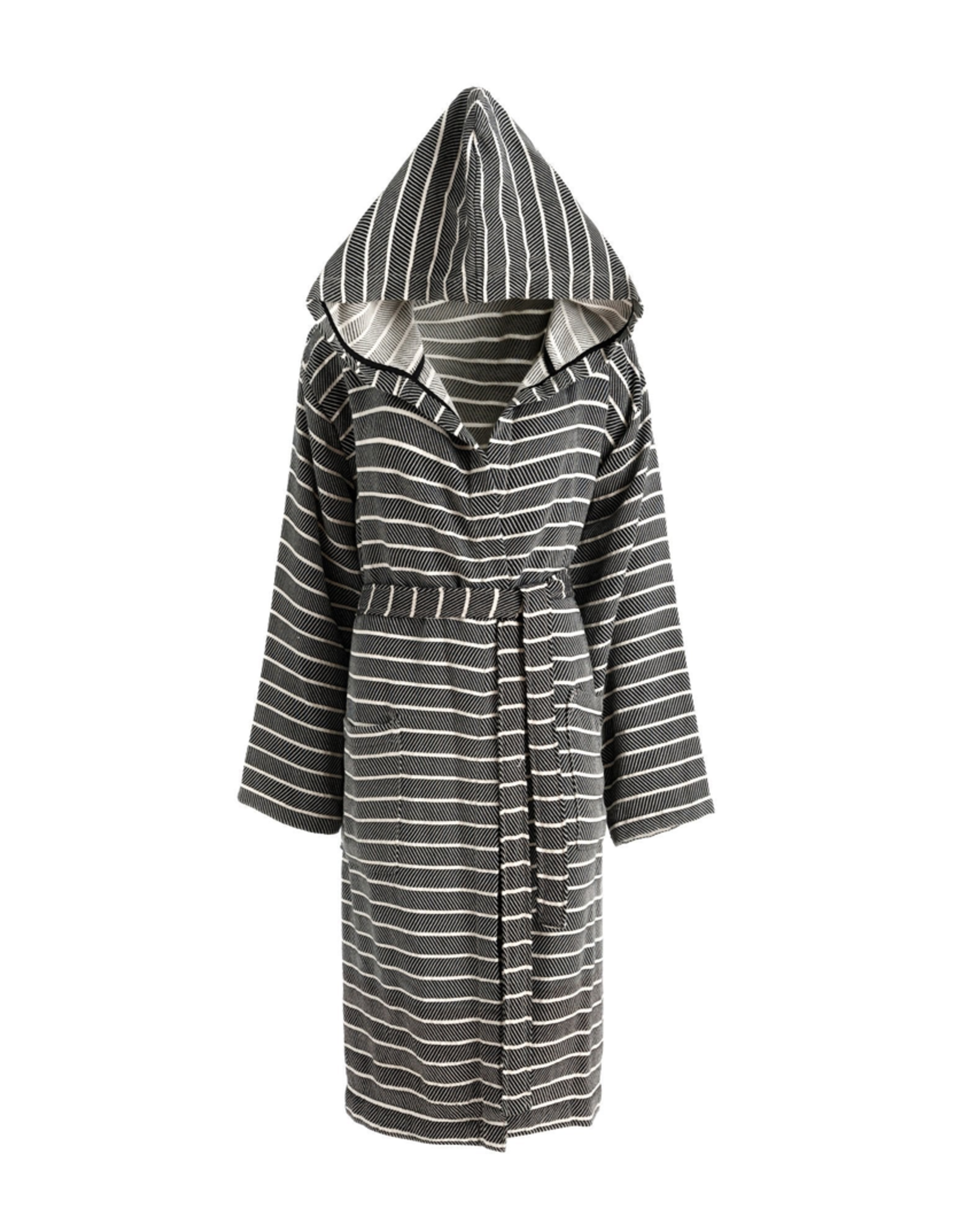 Cloud Soft Turkish Towel Robe - Black - L/XL