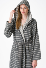 Cloud Soft Turkish Towel Robe - Black - L/XL