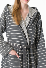 Cloud Soft Turkish Towel Robe - Black - L/XL