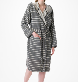 Cloud Soft Turkish Towel Robe - Black - S/M