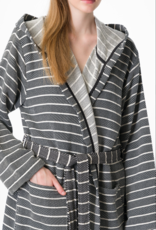 Cloud Soft Turkish Towel Robe - Black - S/M