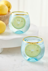 Aqua Bubble Stemless Wine Glass