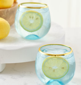 Aqua Bubble Stemless Wine Glass