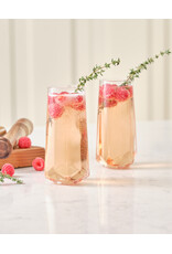 Faceted Crystal Stemless Champagne Flutes