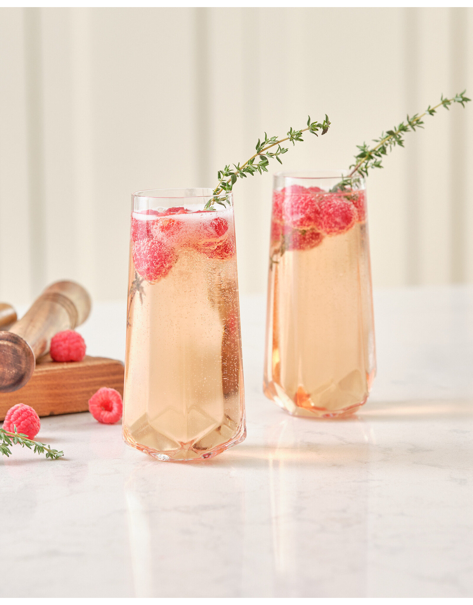 Faceted Crystal Stemless Champagne Flutes
