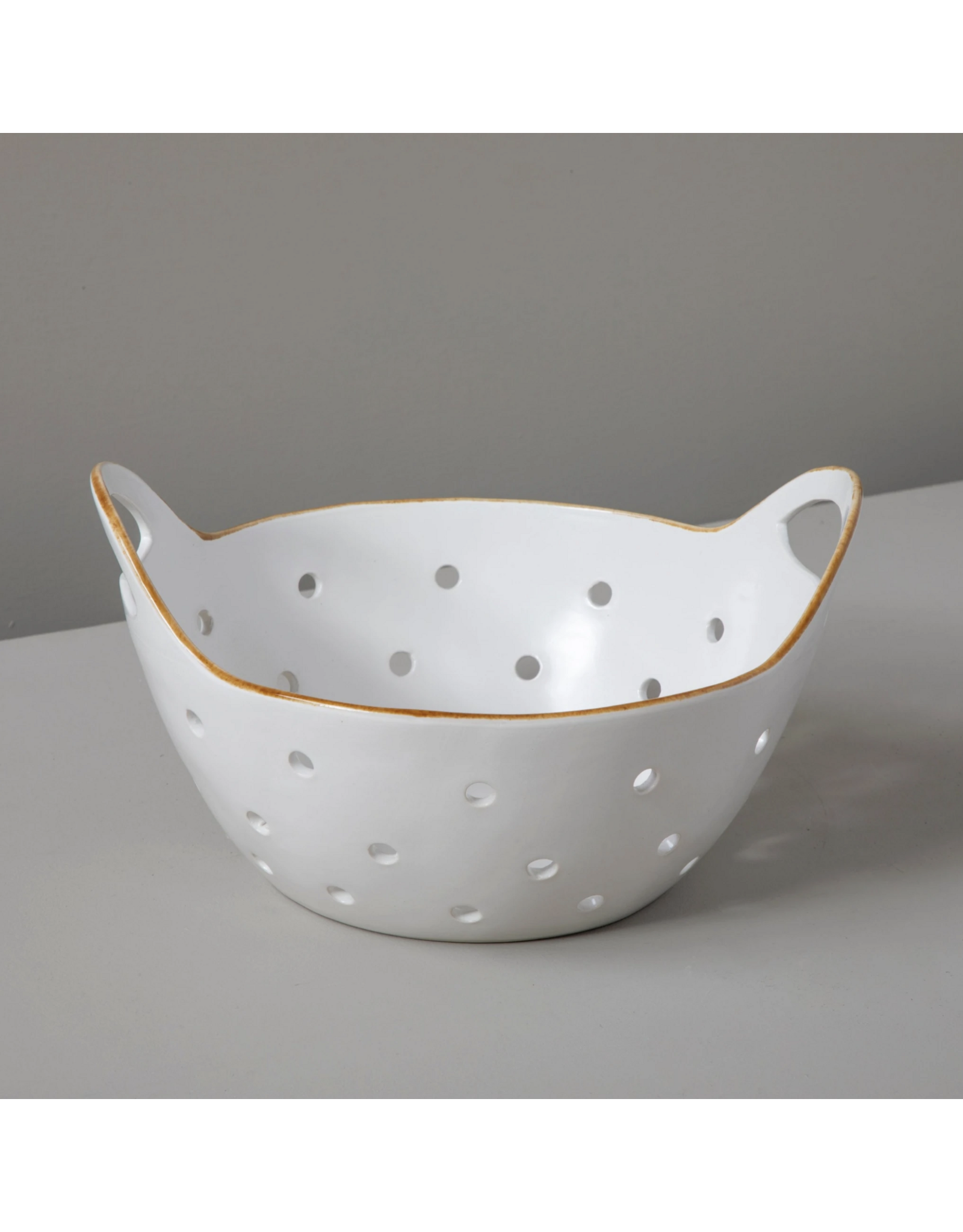 Tan Rim Stoneware Colander