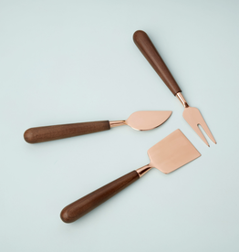 Copper & Wood Cheese Set