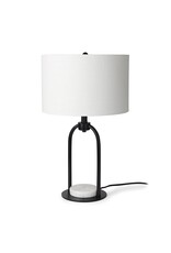 Sarah Arched Black Metal & Marble Table Lamp