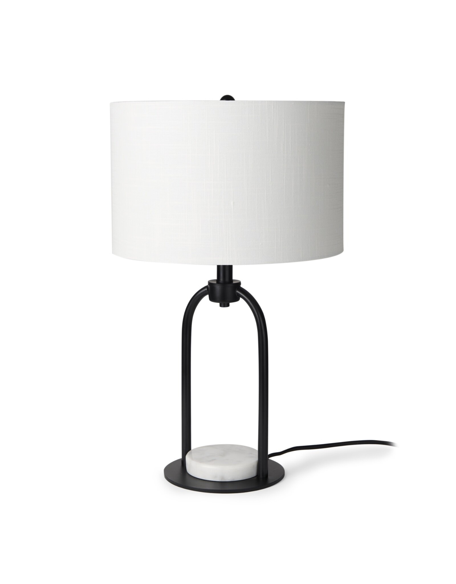 Sarah Arched Black Metal & Marble Table Lamp