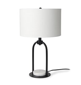Sarah Arched Black Metal & Marble Table Lamp