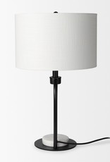 Sarah Arched Black Metal & Marble Table Lamp