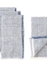 Linen Napkins- Blue Stripe  S/4