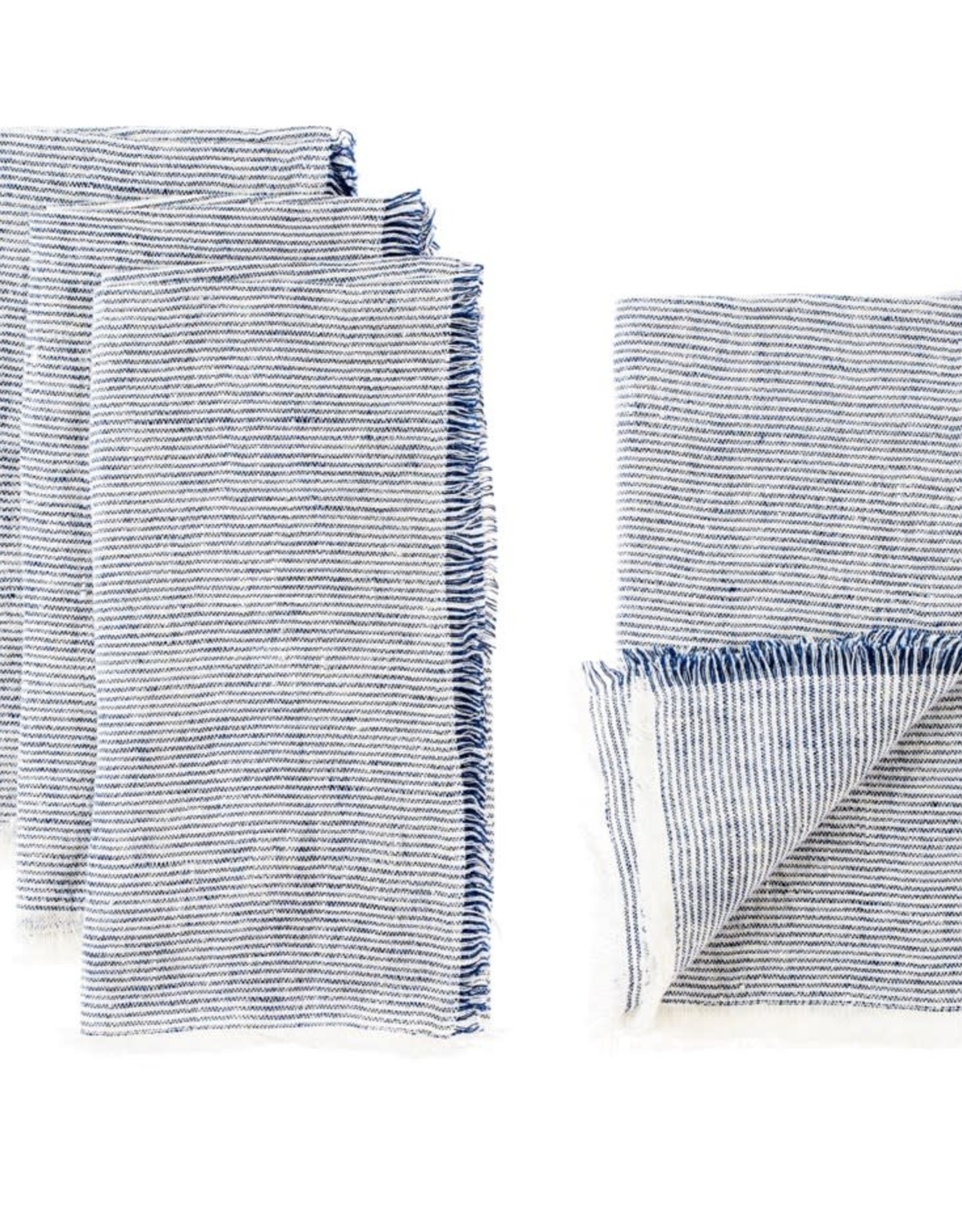 Linen Napkins- Blue Stripe  S/4