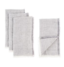 Linen Napkins- Grey Stripe  S/4