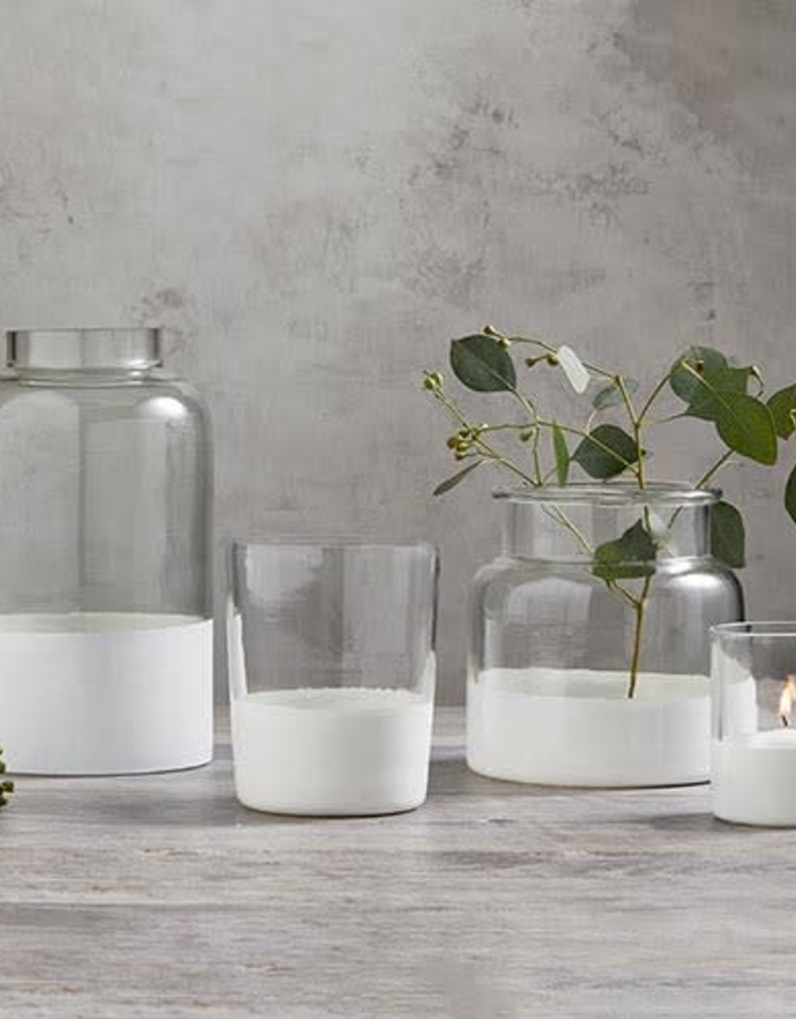 Jar Vase w/ Matte White Base