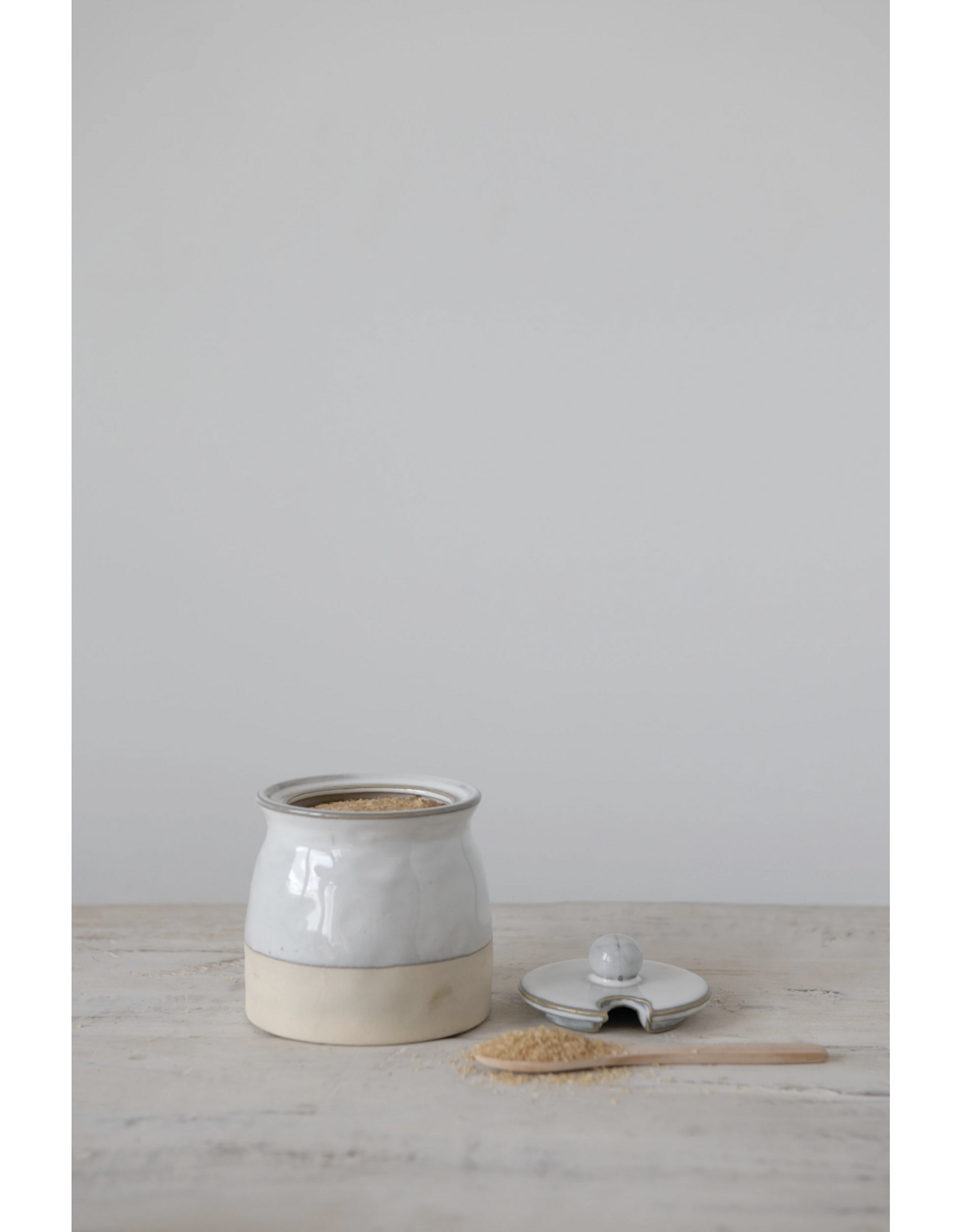 Stoneware Sugar Pot with Lid