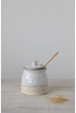 Stoneware Sugar Pot with Lid