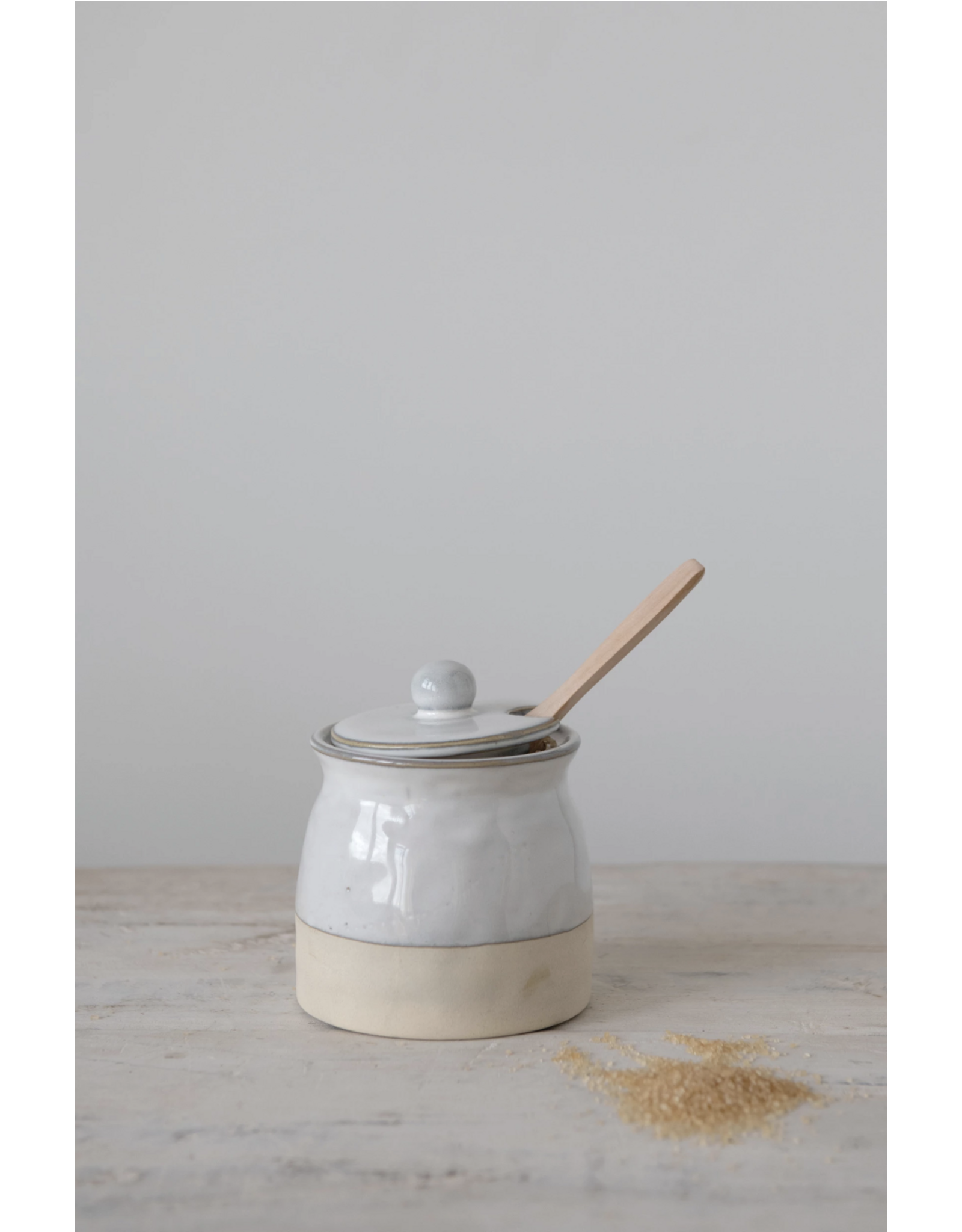 Stoneware Sugar Pot with Lid