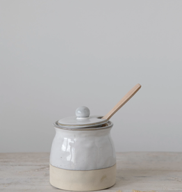 Stoneware Sugar Pot with Lid