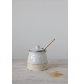 Stoneware Sugar Pot with Lid