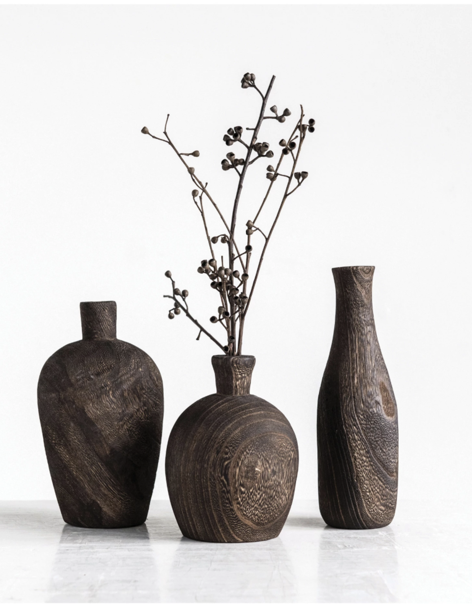 Decorative Wood Vase, Medium