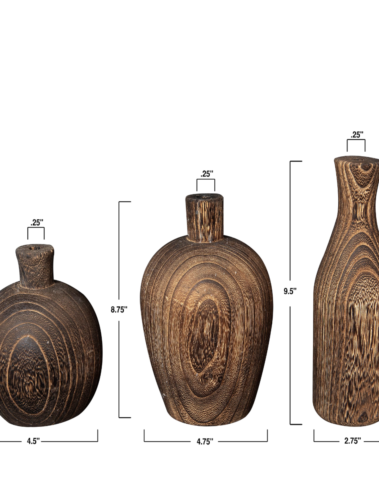 Decorative Wood Vase, Medium