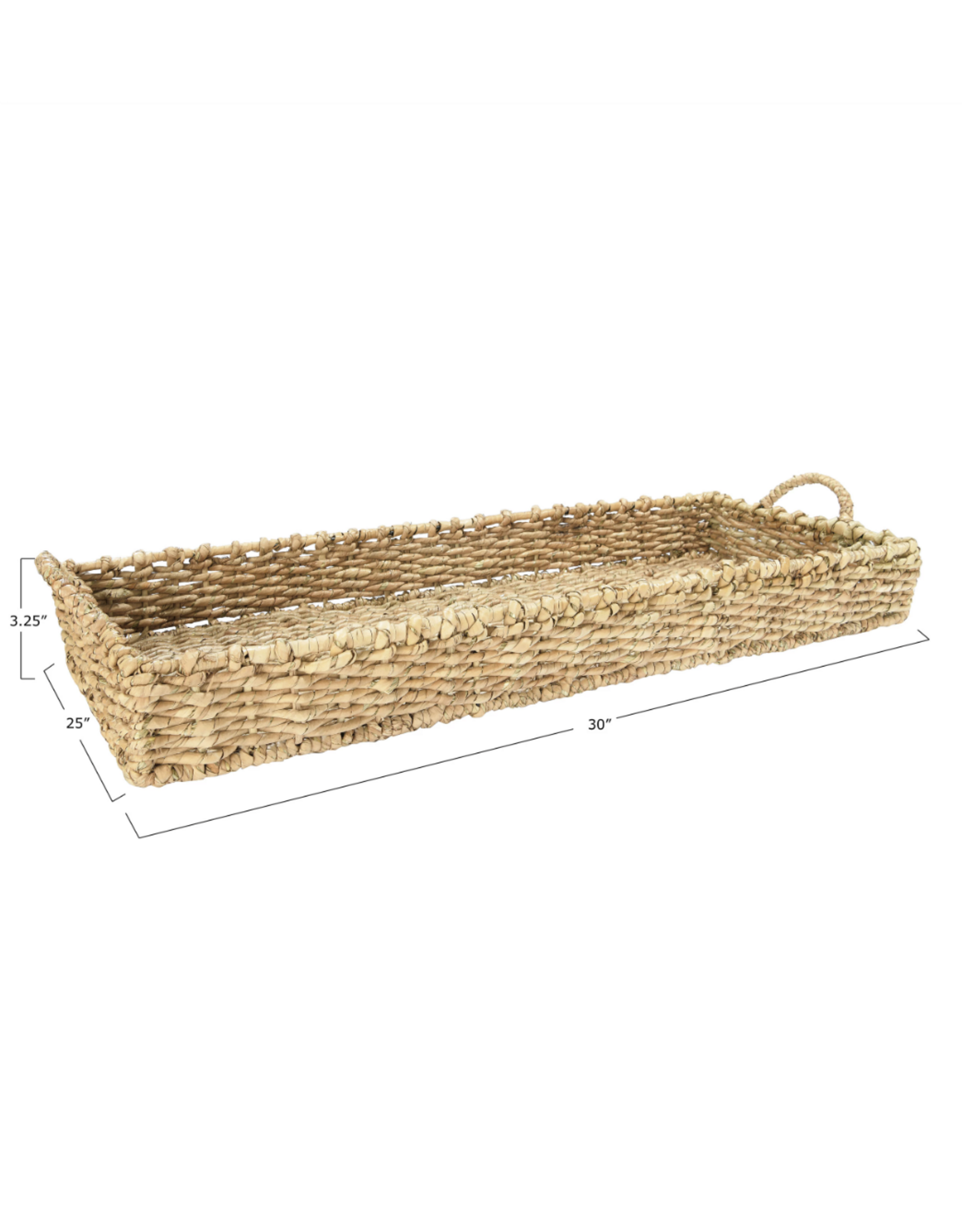 Rectangular Sea Grass Tray with Handles