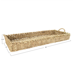 Rectangular Sea Grass Tray with Handles