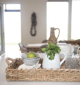 Rectangular Sea Grass Tray with Handles