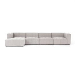 Langham 4 Piece Sectional RAF in Nappa Sandstone