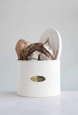 White Oval Metal Bread Box