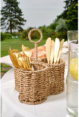 Woven Seagrass Caddy with 3 Sections