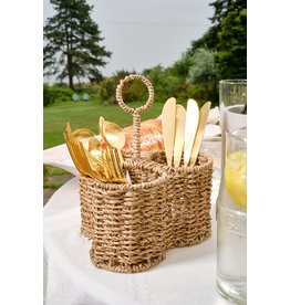 Woven Seagrass Caddy with 3 Sections