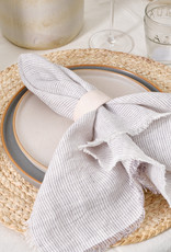 Linen Napkins- Grey Stripe  S/4