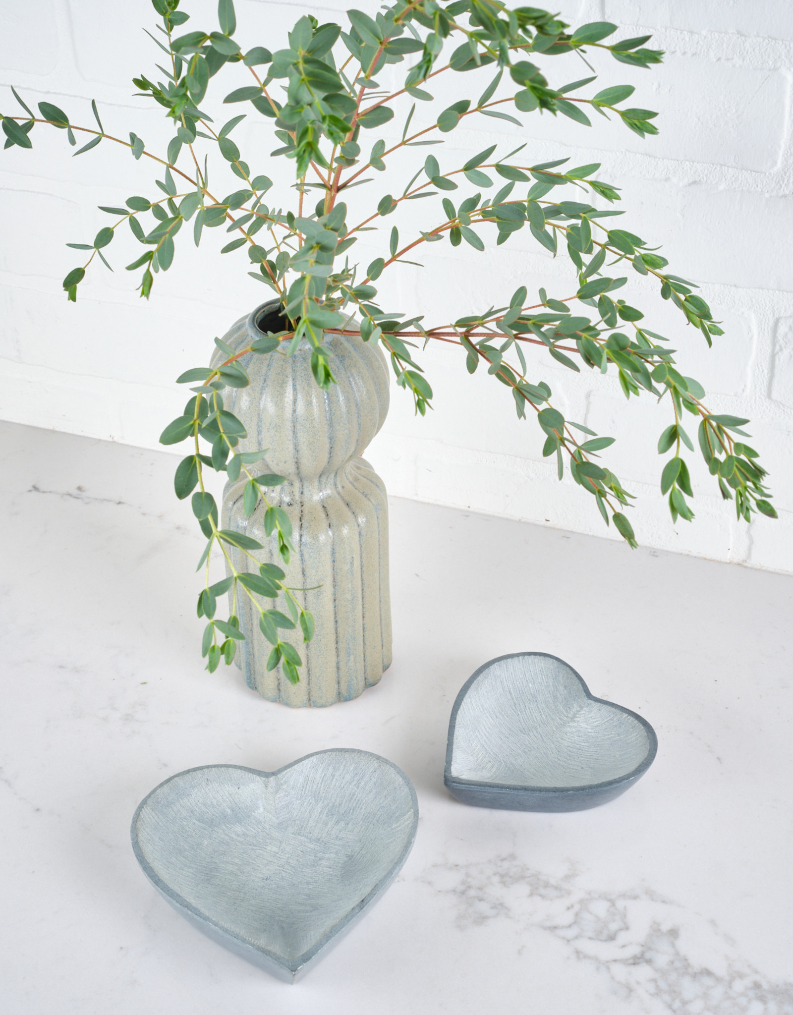 Grey Soapstone Heart Dish, Large