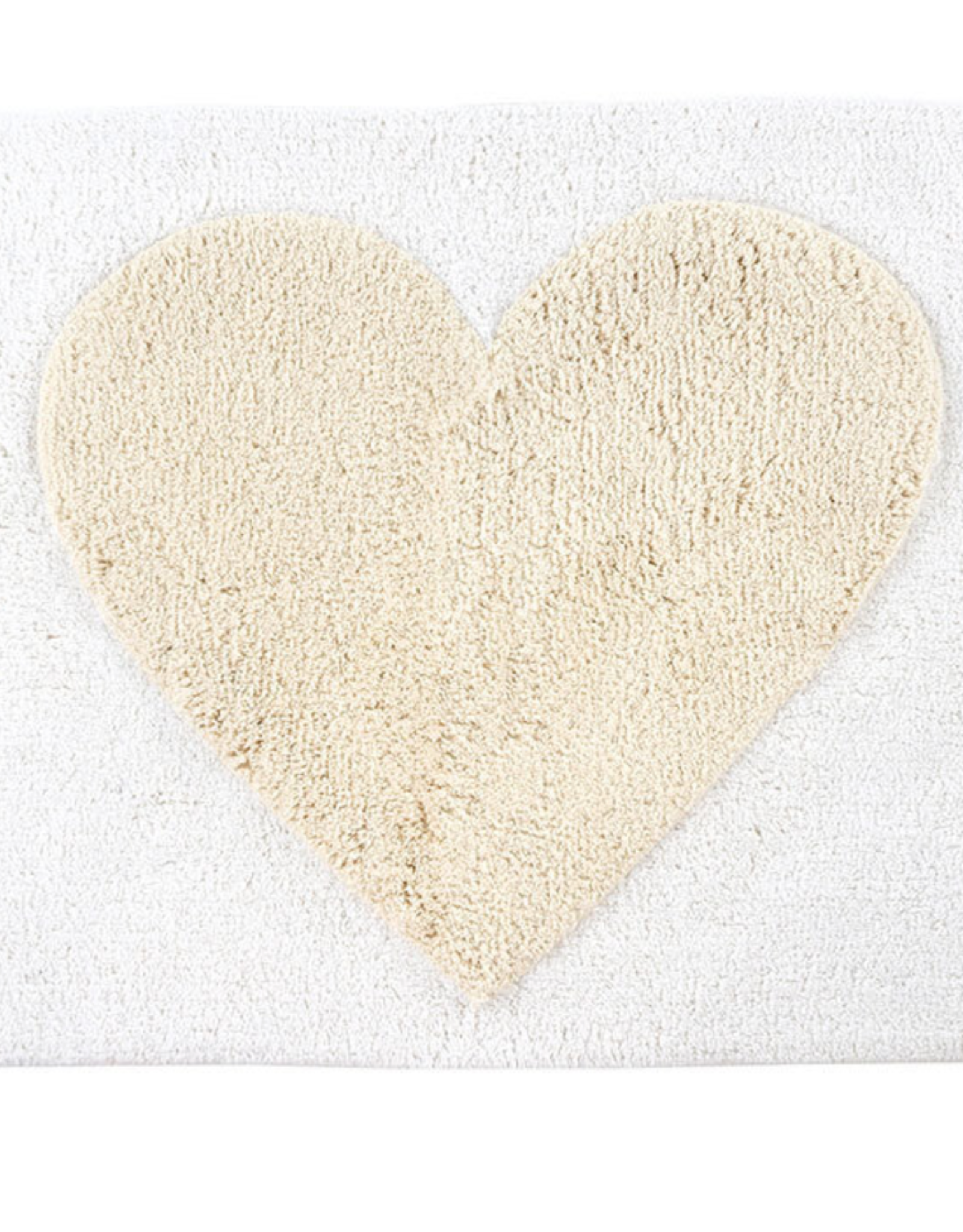 Heart Bath Mat, White/Natural